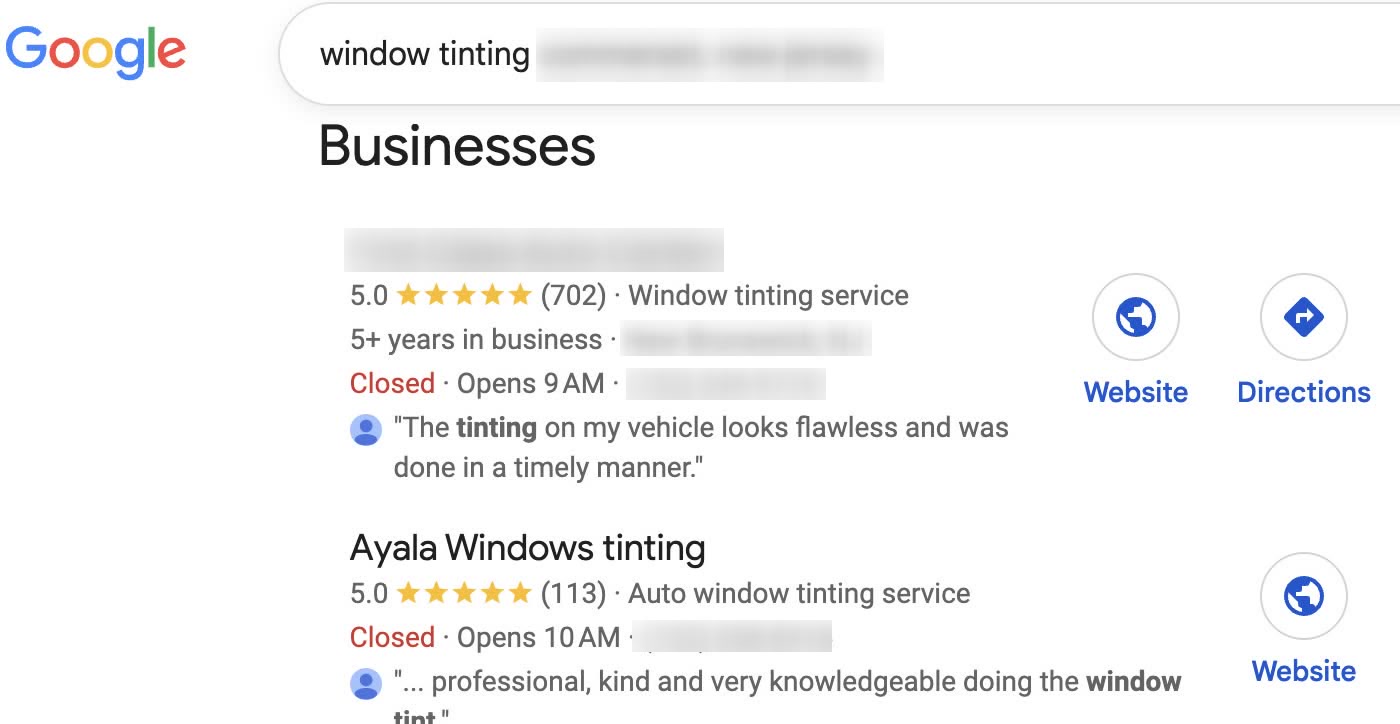 Second in Google's business block