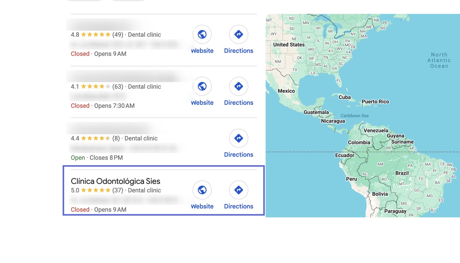 Fourth in Google's business block — and best rated of the four